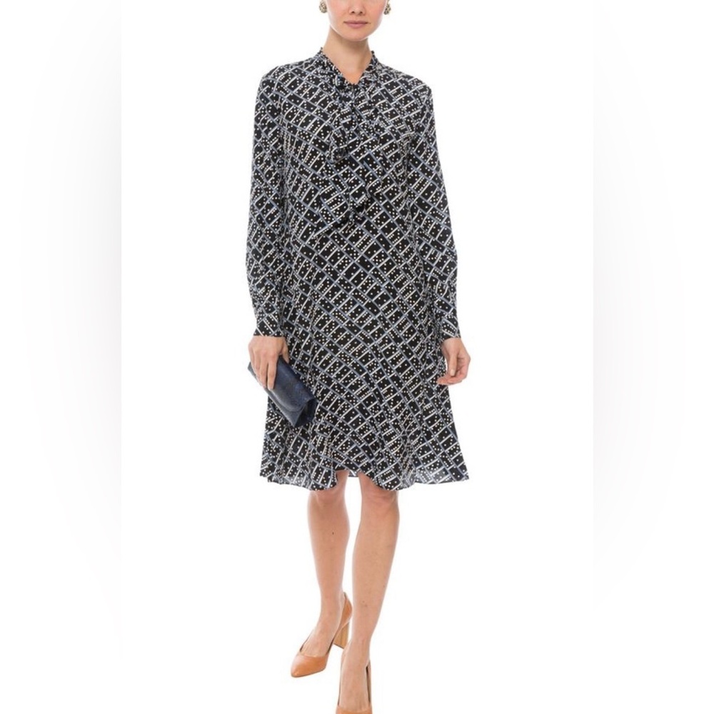 LK Bennett Domino Dot Silk Shirtdress
